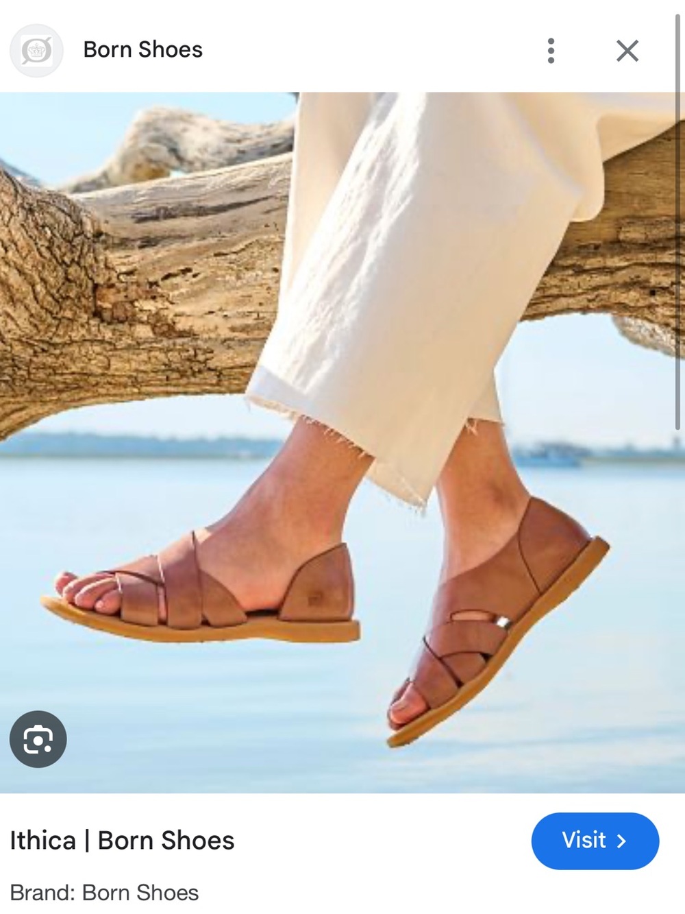 Born Ithaca Cream White Leather Sandals - Picture 6 of 6